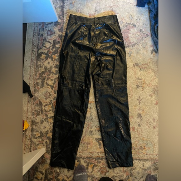 Aritzia (Wilfred Brand) Faux Black Leather Wide Leg Pants Size 10 - Picture 4 of 4